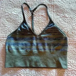 HIIT Size Small Womans Olive Green and Grey Sports Bra Active Comfotable Workout